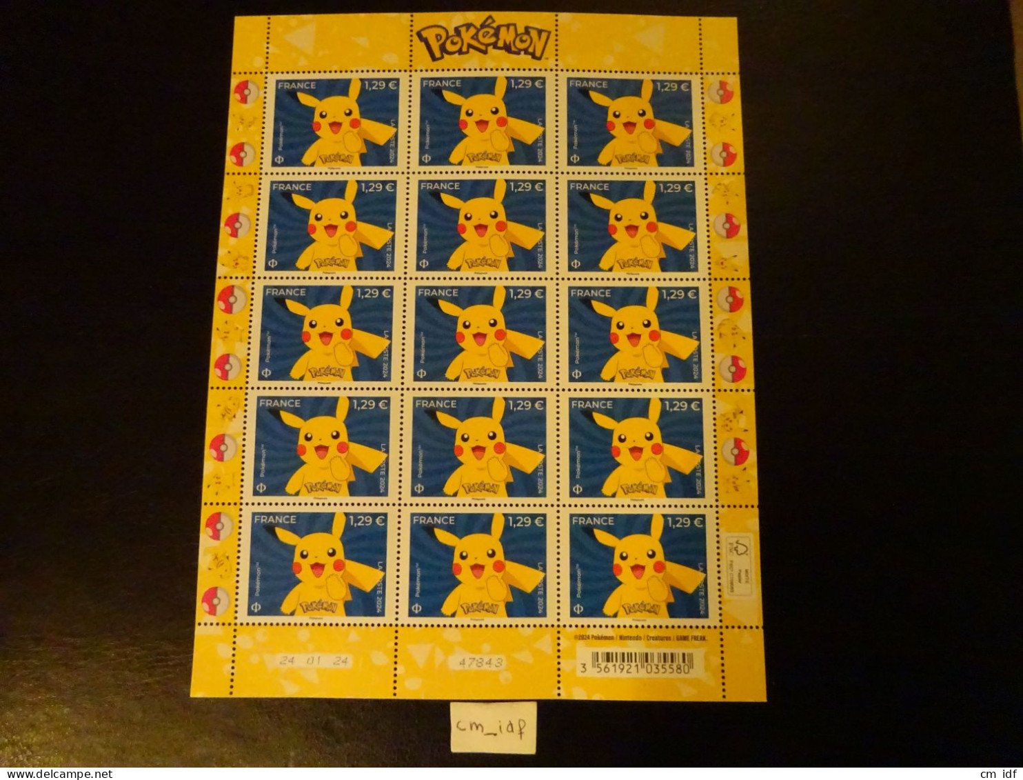 2024 FRANCE FEUILLET DATÉ 24.01.24   1,29 "  POKEMON " Neuf** JEU VIDEO PIKACHU - 2020-…