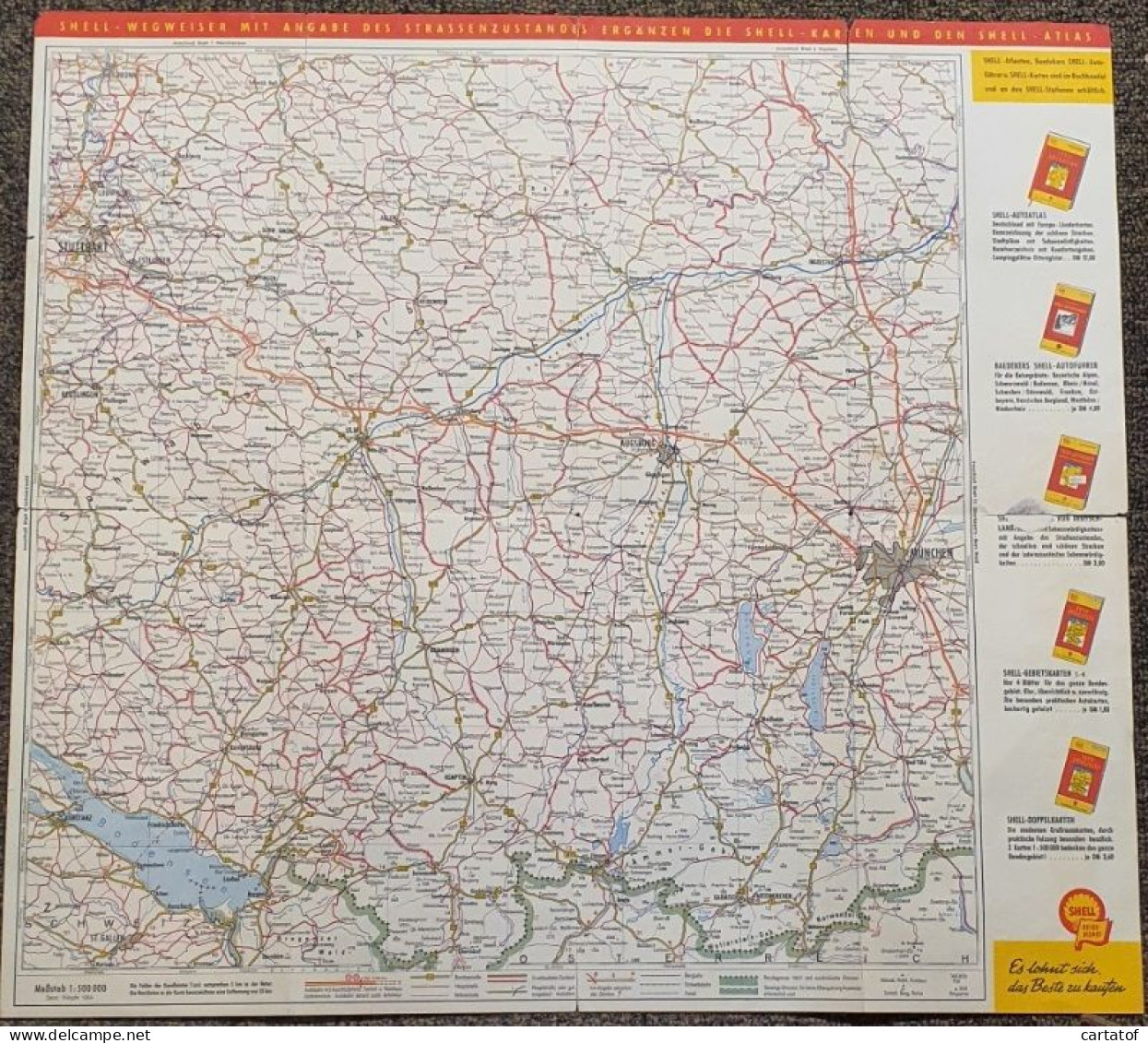 SHELL WEGWEISER Mit Angabe Des Strassenzustandes . SCHWABEN-OBERBAYERN - Roadmaps