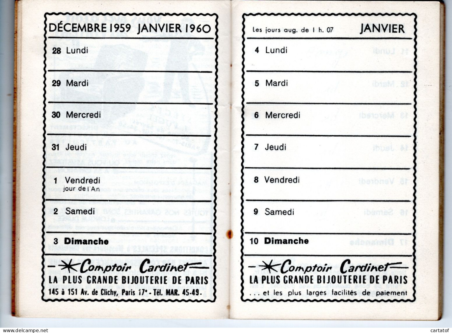 AGENDA 1960 ORPHELINAT NATIONAL Fédération Des Chemins De Fer - Petit Format : 1941-60