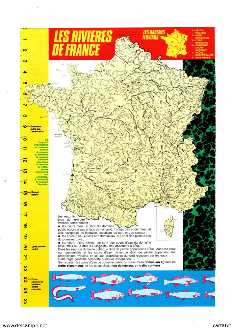 CARNET DE PECHE 1984 . Types De Poissons , Tableau Des Prises , Carte Des Rivières De France - Caccia/Pesca