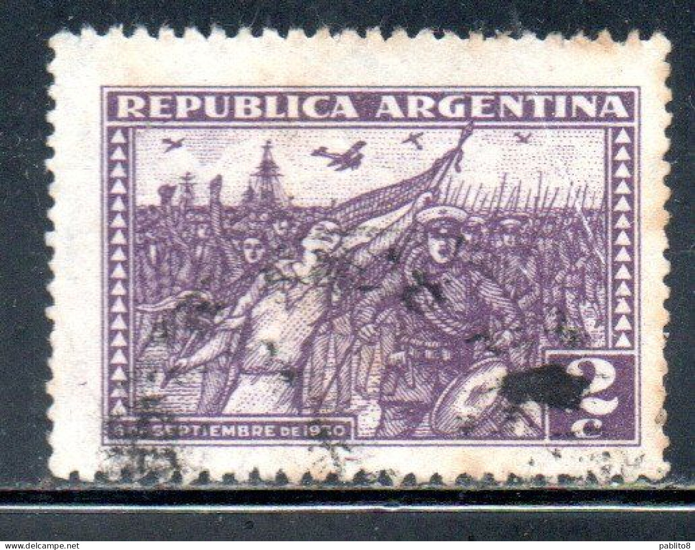 ARGENTINA 1930 REVOLUTION OF SEPTIEMBRE CENT. 2c USATO USED OBLITERE' - Gebruikt