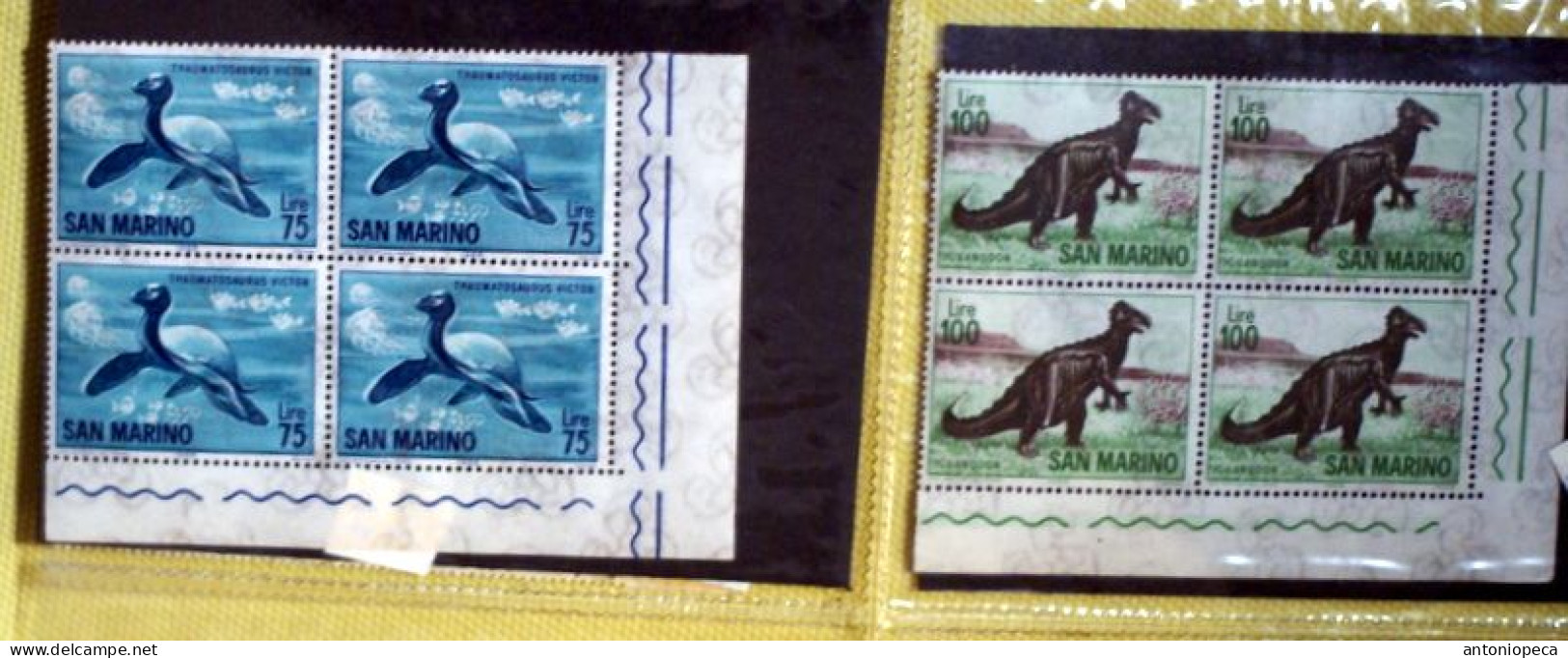 SAN MARINO 1965, ANIMALI PREISTORICI BLOCKS MNH** - Unused Stamps