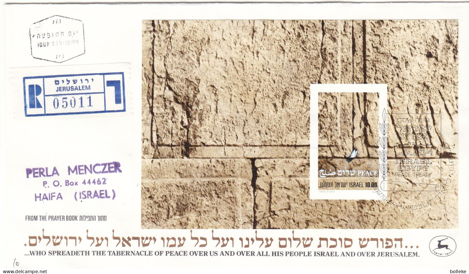 Israël - Lettre Recom FDC De 1979 - Oblit Jerusalem - Exp Vers Haifa - - Cartas & Documentos