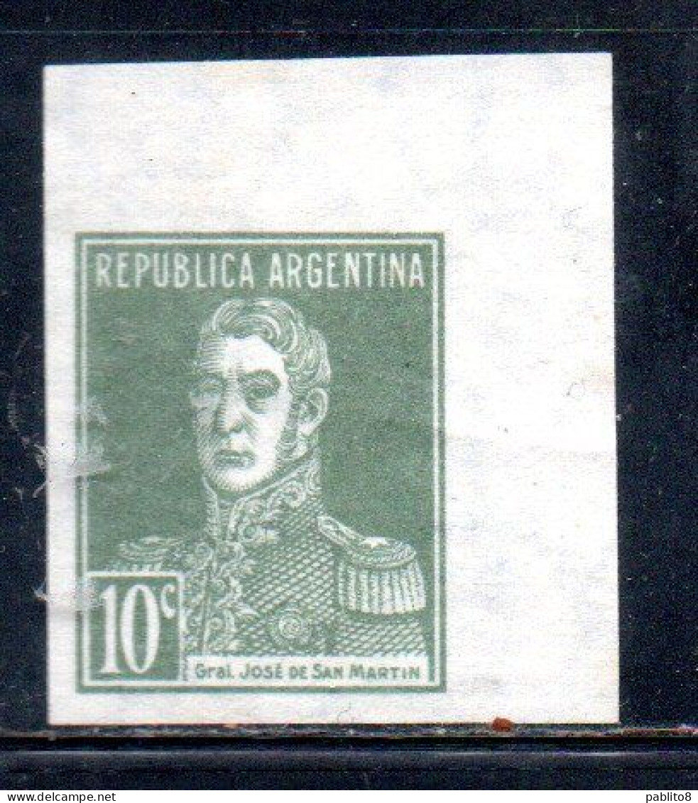 ARGENTINA 1923 1924 PROOF ESSAY IMPERF. GENERAL JOSE DE SAN MARTIN CENT. 10c NG - Ongebruikt