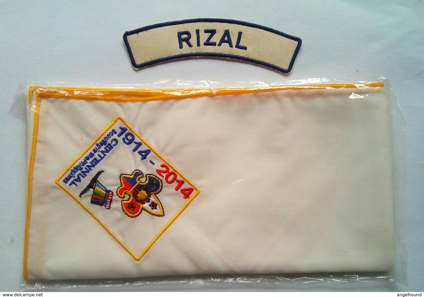 Boy Scouts Of The Philippines Centennial Neckerchief And Rizal  Chapter Patch - Scouting