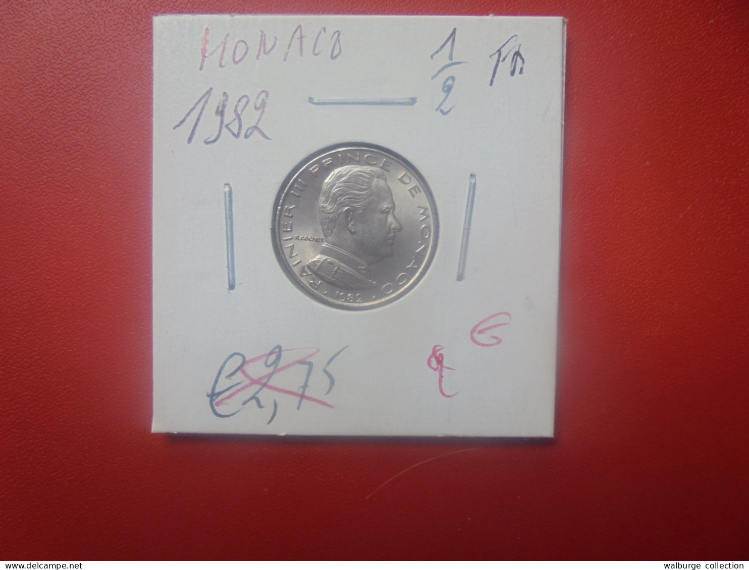 MONACO 1/2 Franc 1982 (A.10) - 1960-2001 Nouveaux Francs
