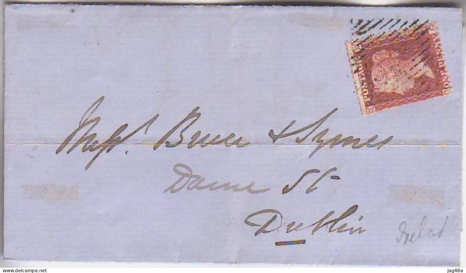 IRELAND. 1860/Monstereven, Red One-penny Single-franking/duplex-cancel. - Covers & Documents