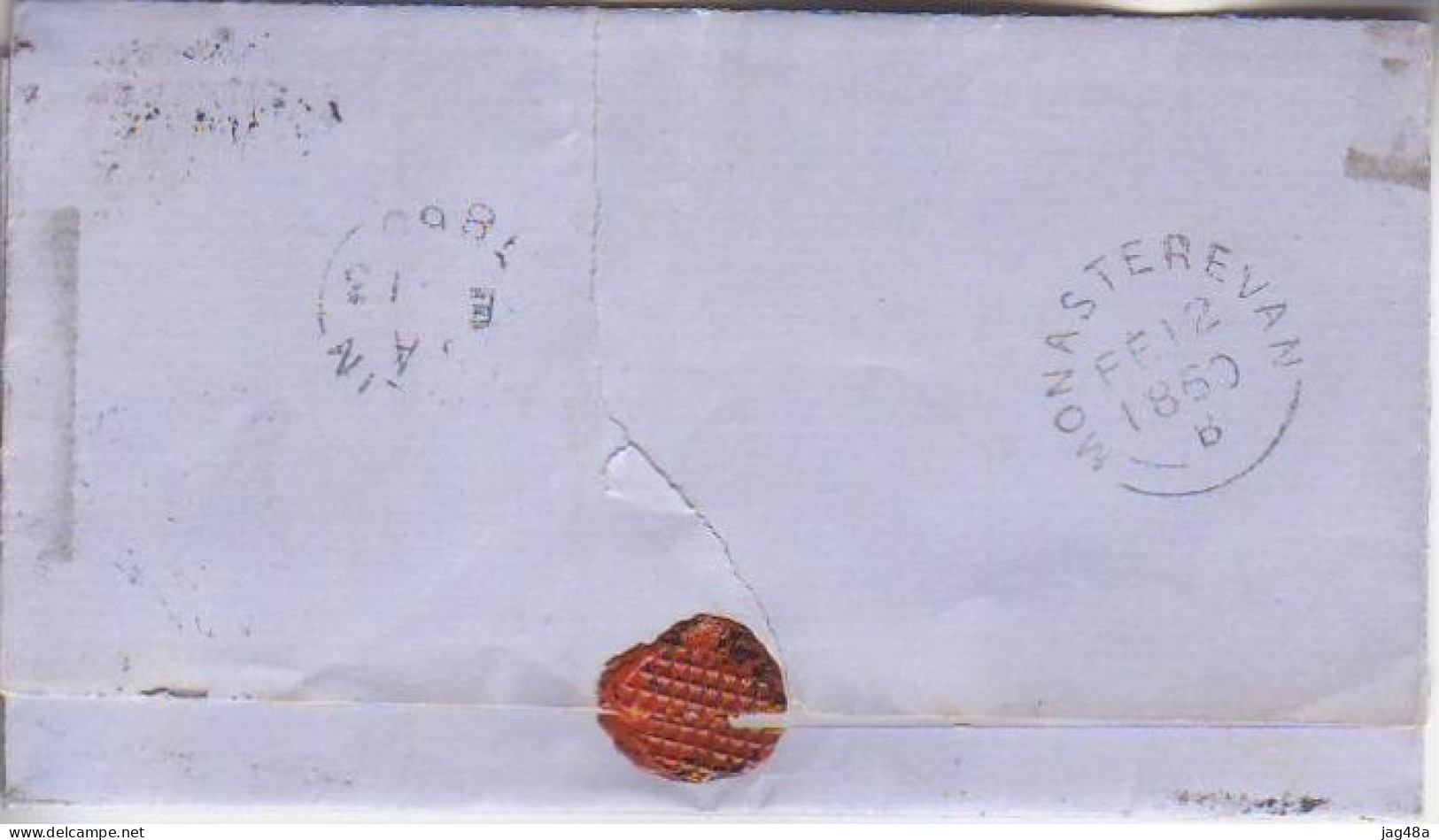 IRELAND. 1860/Monstereven, Red One-penny Single-franking/duplex-cancel. - Covers & Documents