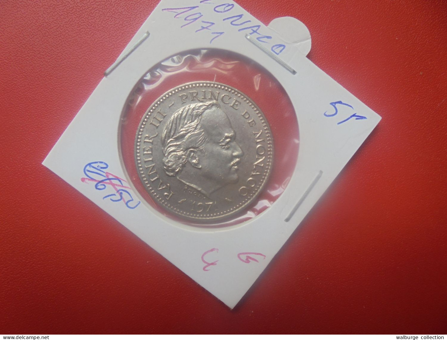 MONACO 5 Francs 1971 (A.10) - 1960-2001 Neue Francs
