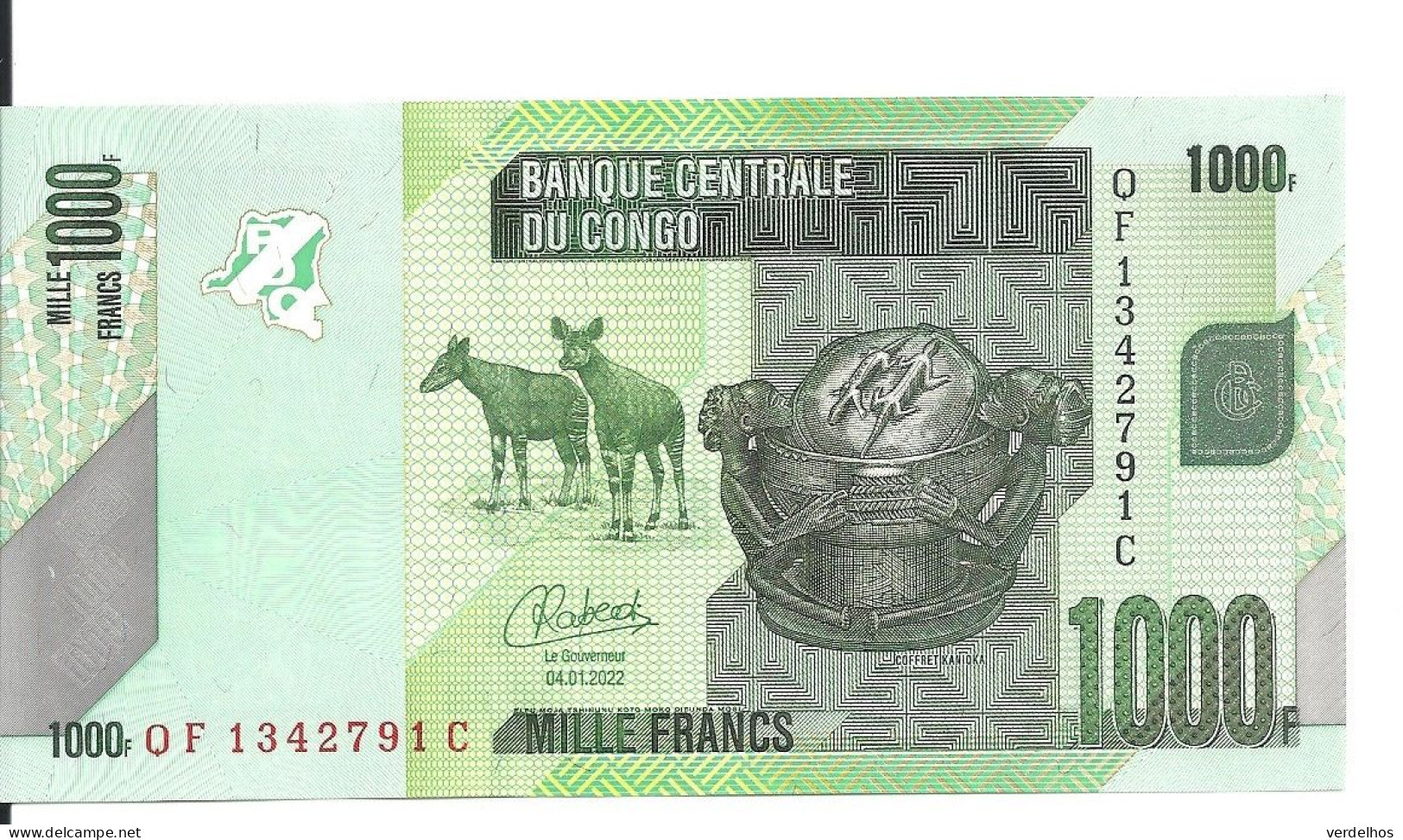 CONGO 1000 FRANCS 2022 UNC P 101 D - Ohne Zuordnung