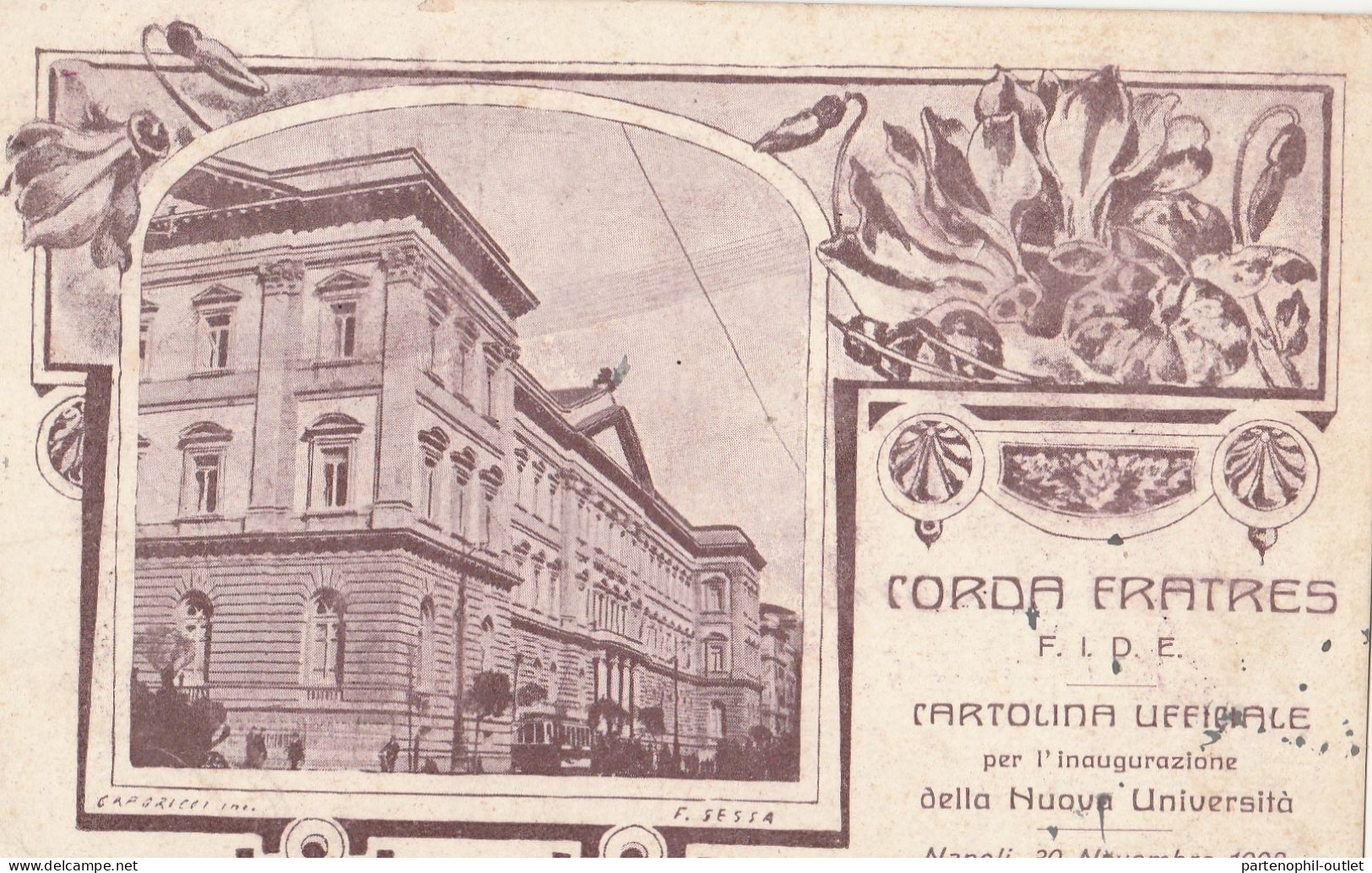 Cartolina - Postcard /   Viaggiata  /  Napoli - Corda Fratres Per L'inaugurazione Dell' Universtà - Pozzuoli