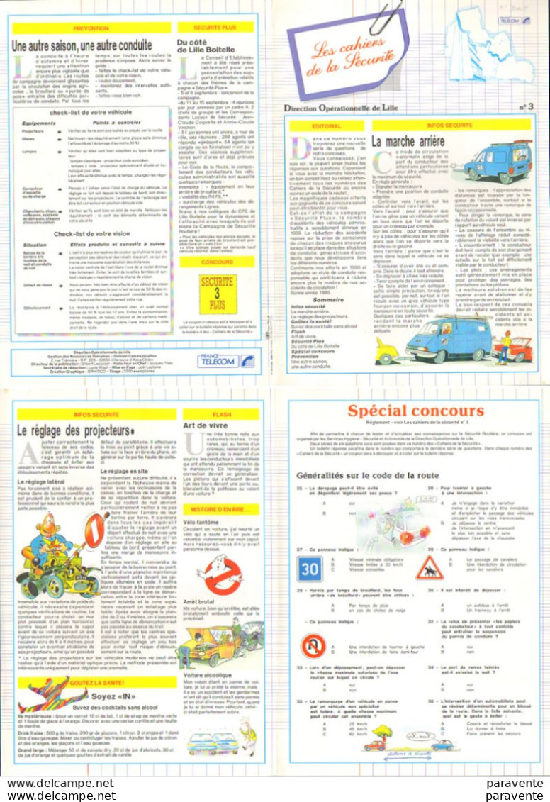 Magazine LES CAHIERS DE SECURITE De France Telecom Avec 1 Illustration ACHILE TALON - Altri & Non Classificati