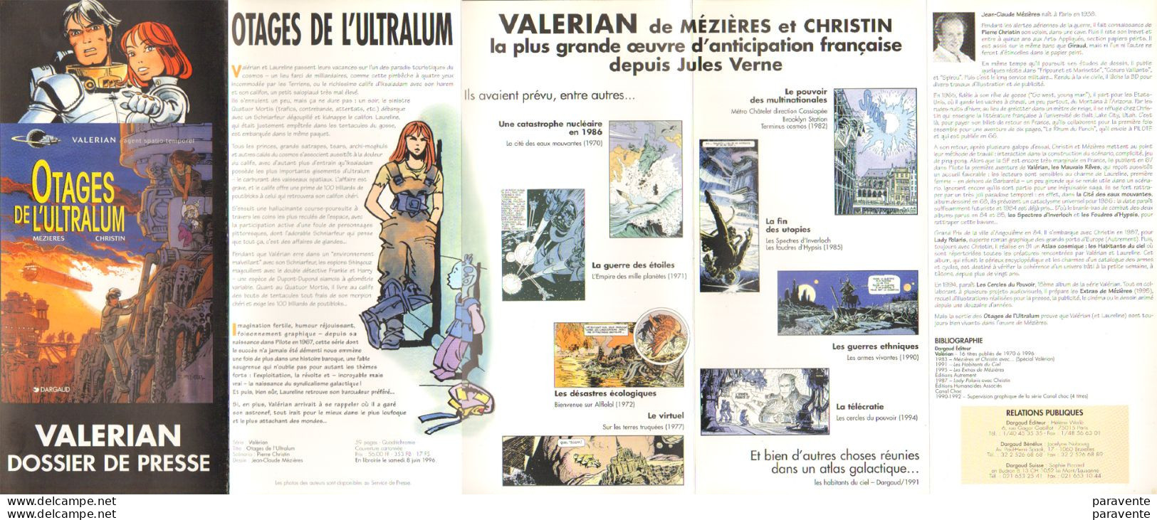 MEZIERES : Dossier De Presse VALERIAN Otages De L'ultralum - Persboek