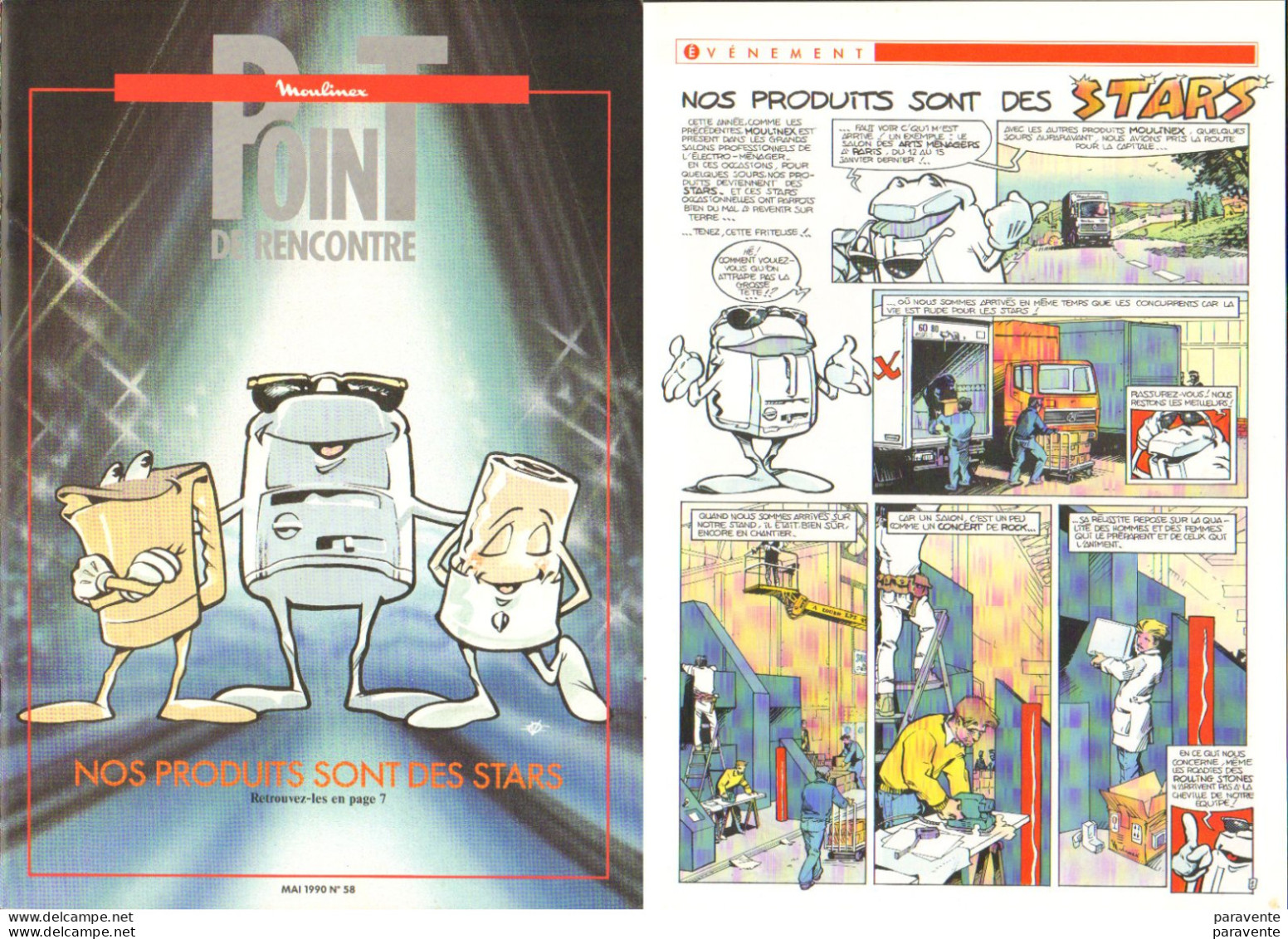 Magazine POINT DE RENCONTRE De MOULINEX Avec 3 Planches De Olivier VATINE En 1990 - Andere & Zonder Classificatie