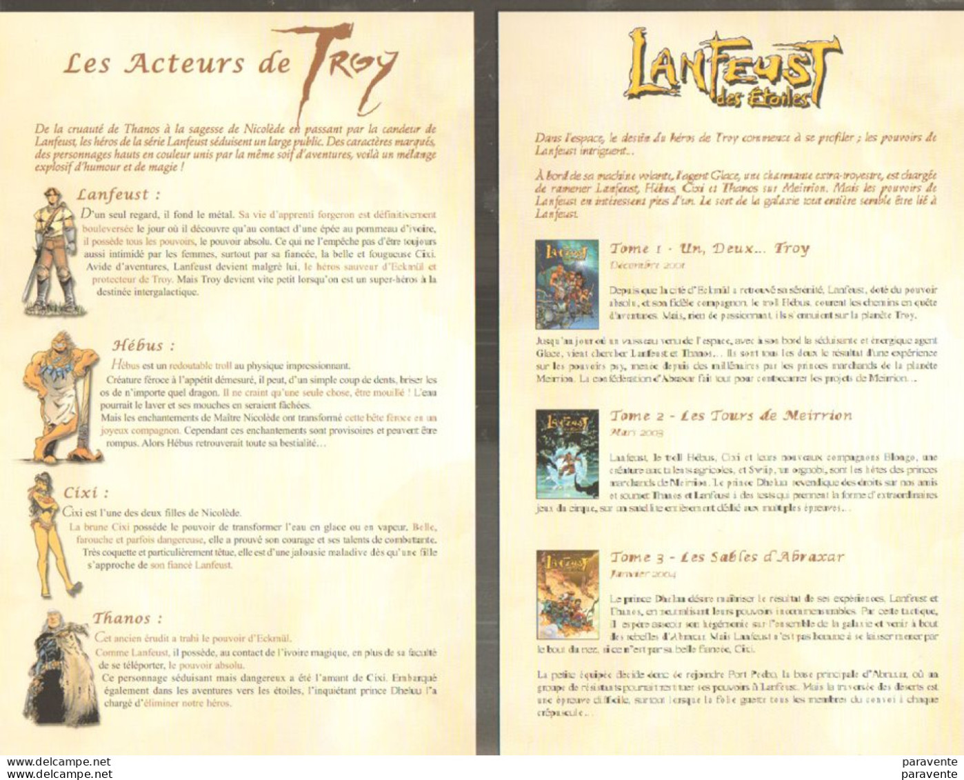 TARQUIN : Dossier Presse LANFEUST 6 - Press Books