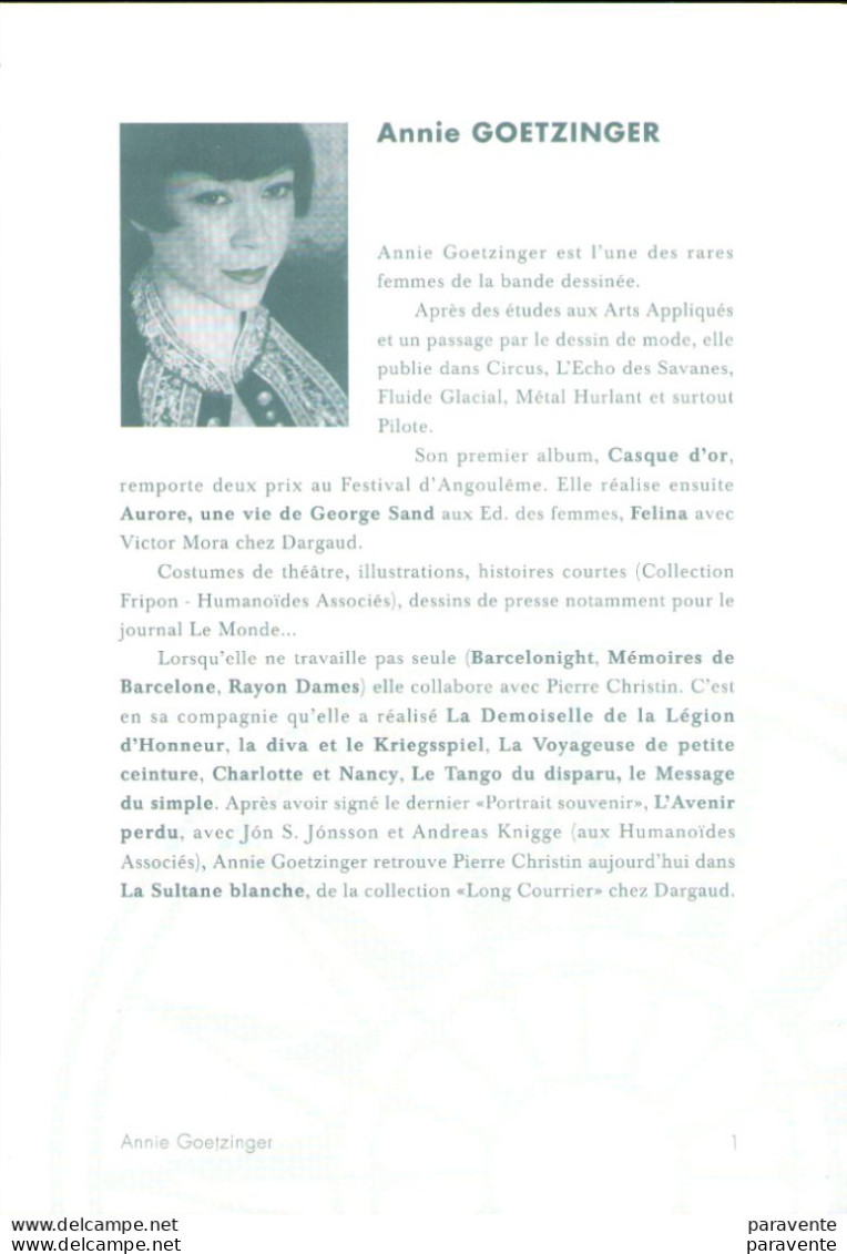 Dossier de presse Collection LONG COURRIER avec CHRISTIN BIGNON FOREST GOETZINGER en 1996