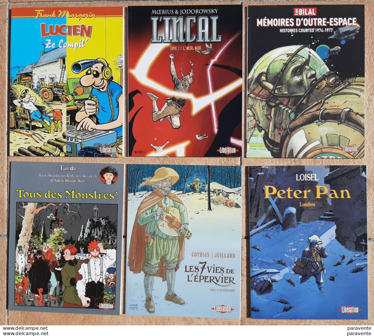 Lot 6 Albums Pour LIBERATION Avec MARGERIN MOEBIUS BILAL TARDI JUILLARD LOISEL - Wholesale, Bulk Lots