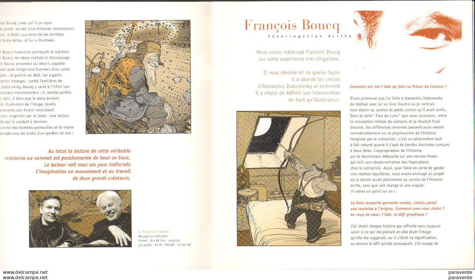 BOUCQ JODOROWSKI : Dossier De Presentation LE TRESOR DE L'OMBRE - Press Books