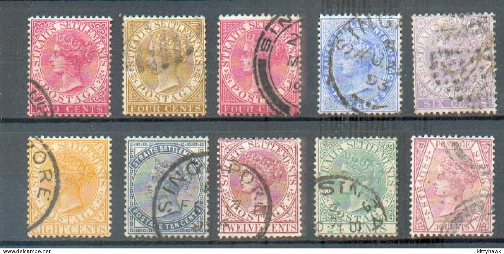 B 10 - Straits Settlements - YT 32-33-34-35-36-37-38-39-40-41 ° Obli - Straits Settlements