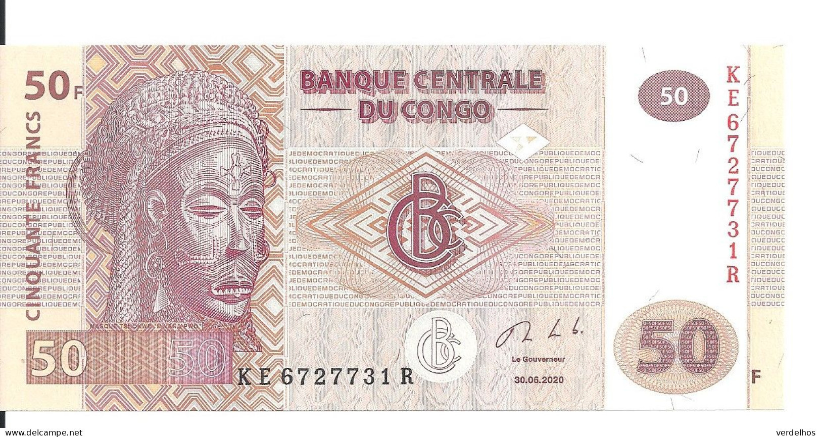 CONGO 50 FRANCS 2020 UNC P 97 C - Ohne Zuordnung