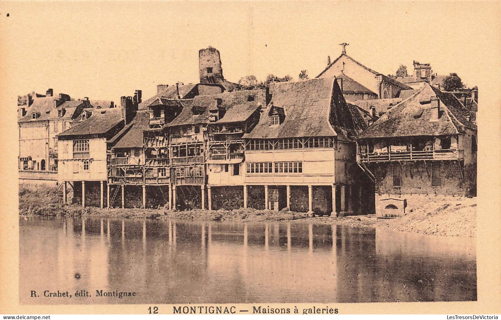 FRANCE - Montignac - Maisons à Galeries - Carte Postale Ancienne - Montignac-sur-Vézère