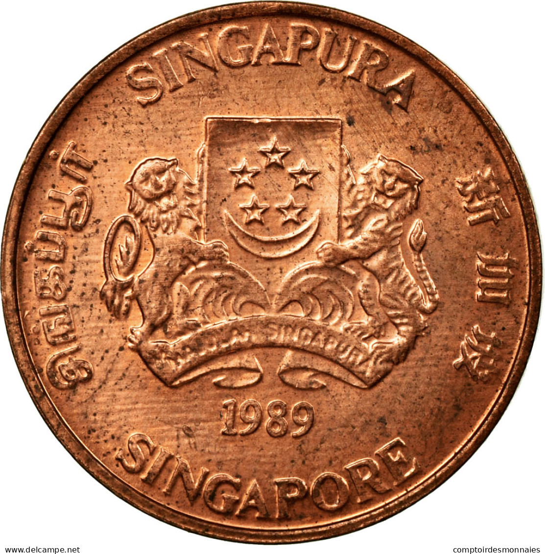 Monnaie, Singapour, Cent, 1989, British Royal Mint, SUP, Bronze, KM:49 - Singapour