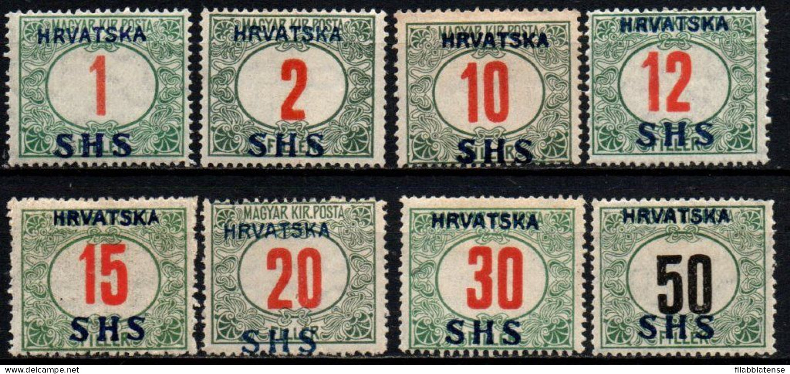 1919 - Jugoslavia S 1 / S 8 Segnatasse    ------- - Nuovi