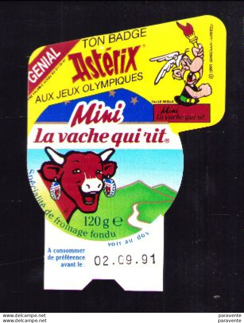 ASTERIX : Pub VACHE QUI RIT Pour Badge Aux Jeux Olympiques 1991 - Asterix