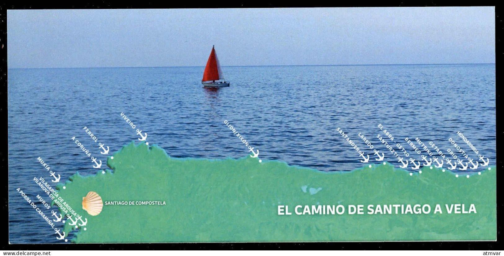 ESPAÑA SPAIN (2022) - Tarjeta Prefranqueada El Camino De Santiago A Vela, 60 EXFILNA Irún - GETARIA (Sailing, Voile) - 1931-....