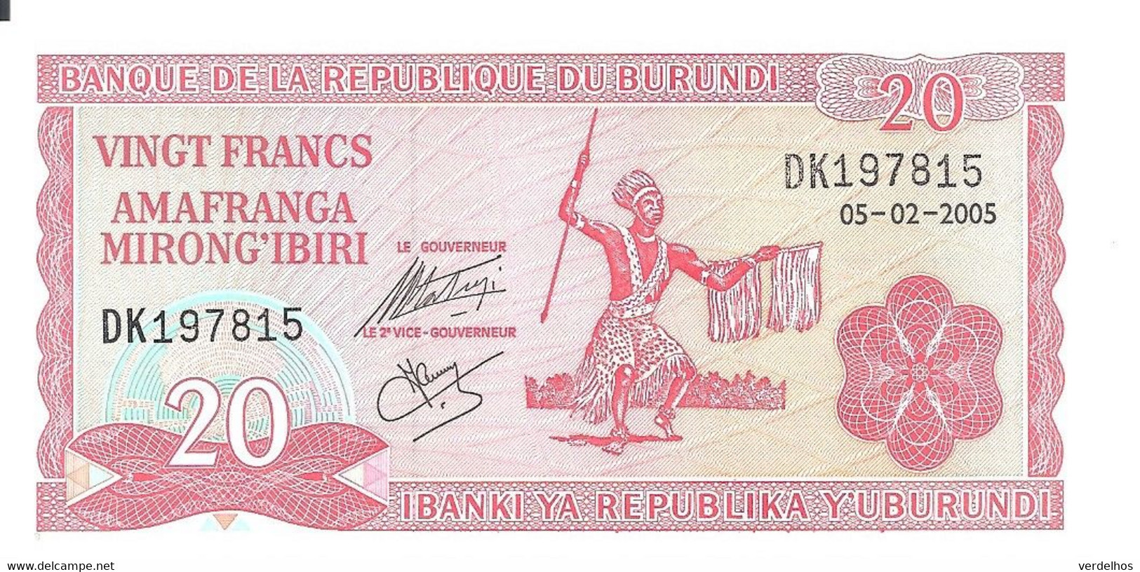 BURUNDI 20 FRANCS 2005 UNC P 27 D - Burundi