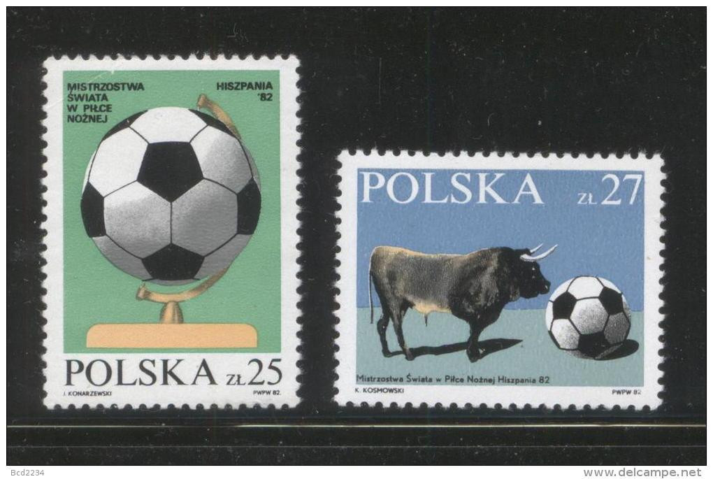 POLAND 1982 SOCCER WORLD CUP SPAIN SET OF 2 NHM FOOTBALL BULL - Ongebruikt