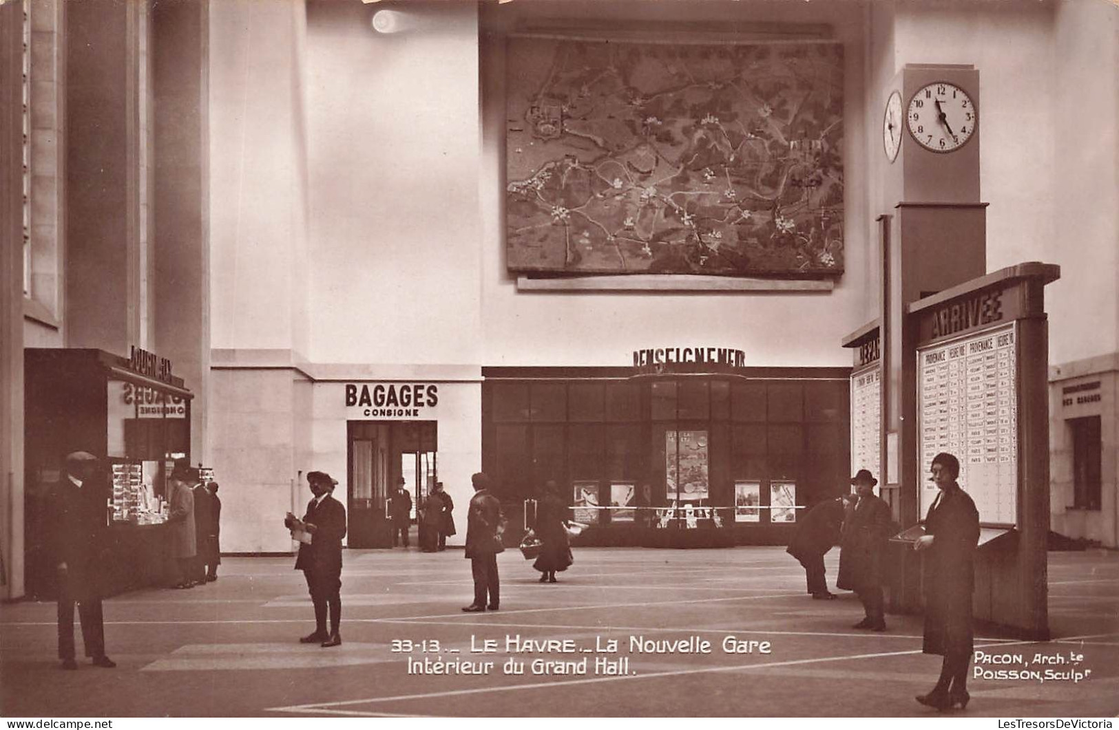 FRANCE - Le Havre - La Nouvelle Gare Intérieure Du Grand Hall - Vue à L'intérieur De La Gare - Carte Postale Ancienne - Stazioni