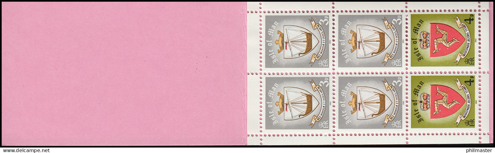 Isle Of Man Markenheftchen 7, Freimarken Wappen 40 Pence 1980, ** Postfrisch - Man (Insel)