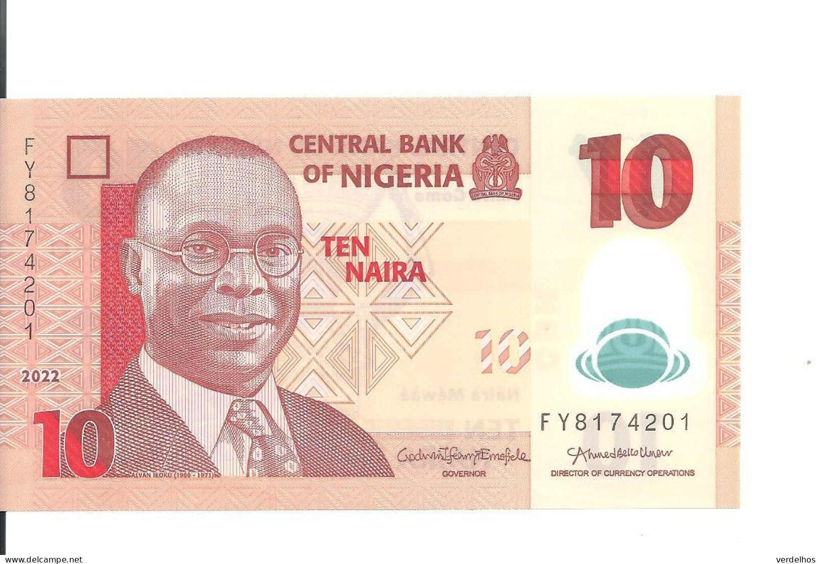 NIGERIA 10 NAIRA 2022 UNC P 39 M - Nigeria