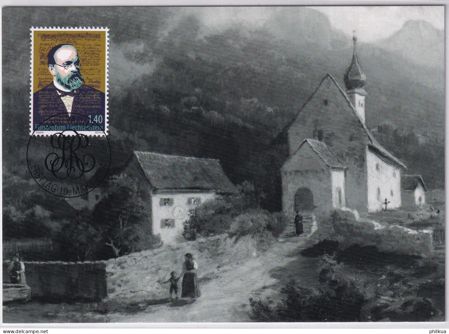 Maximumkarte - MiNr. 1707 Liechtenstein 2014, 10. März. 175. Geburtstag Von Josef Gabriel Rheinberger - Cartas Máxima