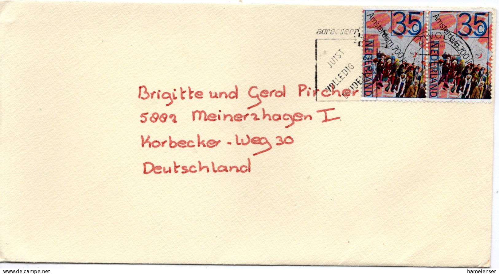 75588 - Niederlande - 1979 - 2@35c Amsterdam A Bf ZWOLLE - ... -> Westdeutschland - Lettres & Documents