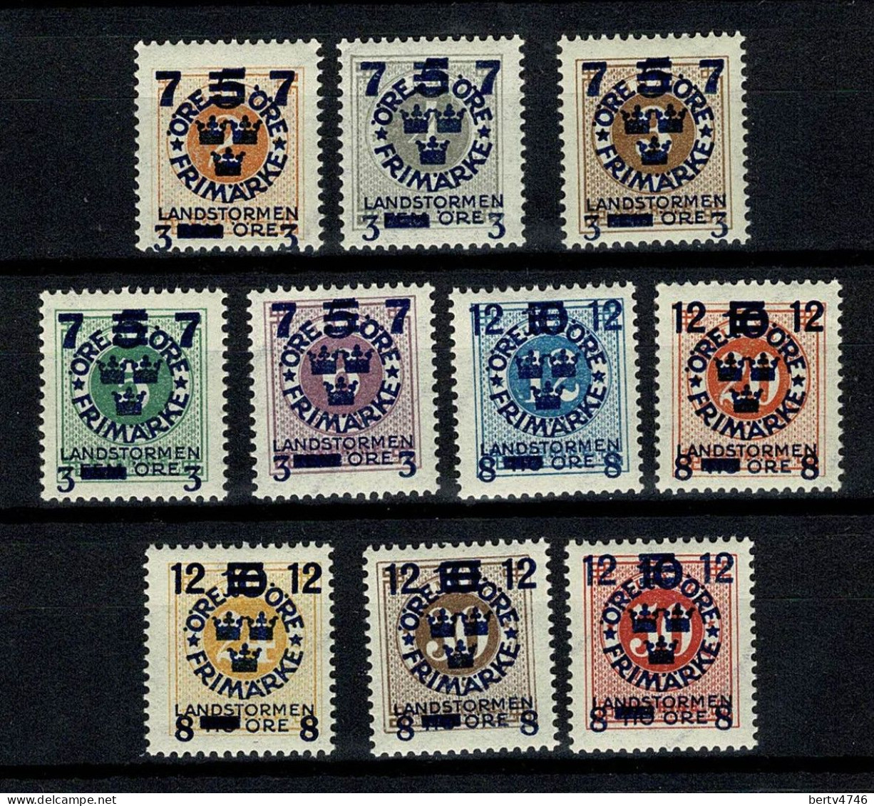 Sverige 1918 Yv. 112/21**   Facit 126/35**,  Mi 115/24**  MNH - Unused Stamps