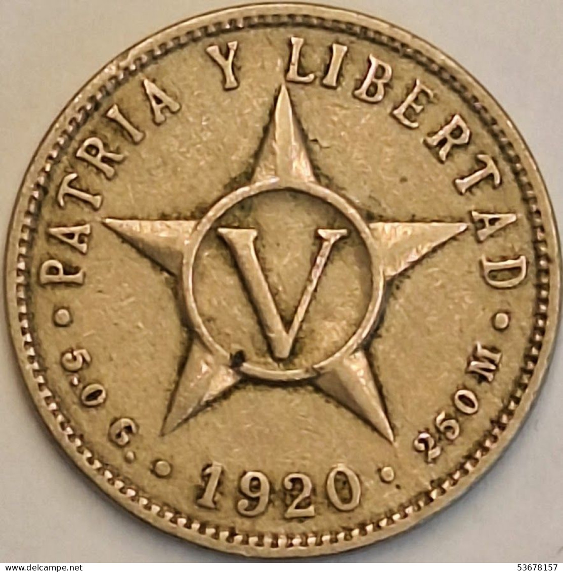 Cuba - 5 Centavos 1920, KM# 11.1 (#3571) - Kuba