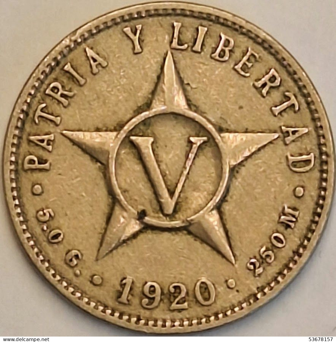 Cuba - 5 Centavos 1920, KM# 11.1 (#3571) - Cuba