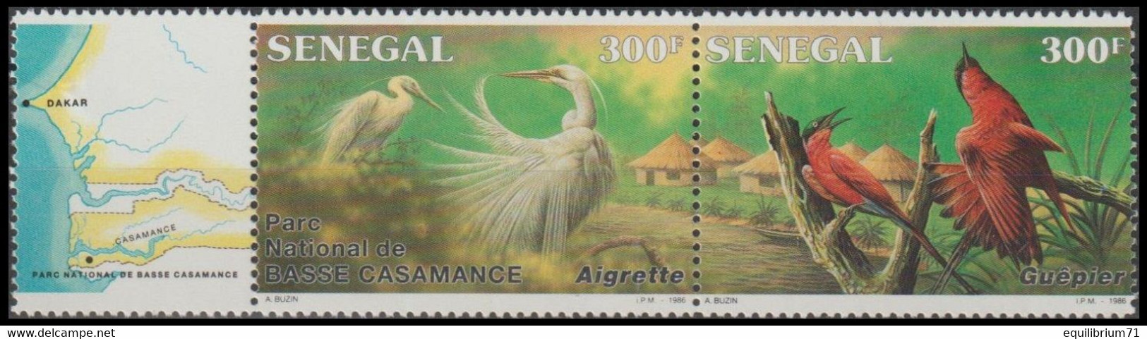 726/727** - Grande Aigrette / Grote Zilverreiger / Silberreiher / Great Egret / Casmerodius Albus - SÉNÉGAL - BUZIN - Storks & Long-legged Wading Birds