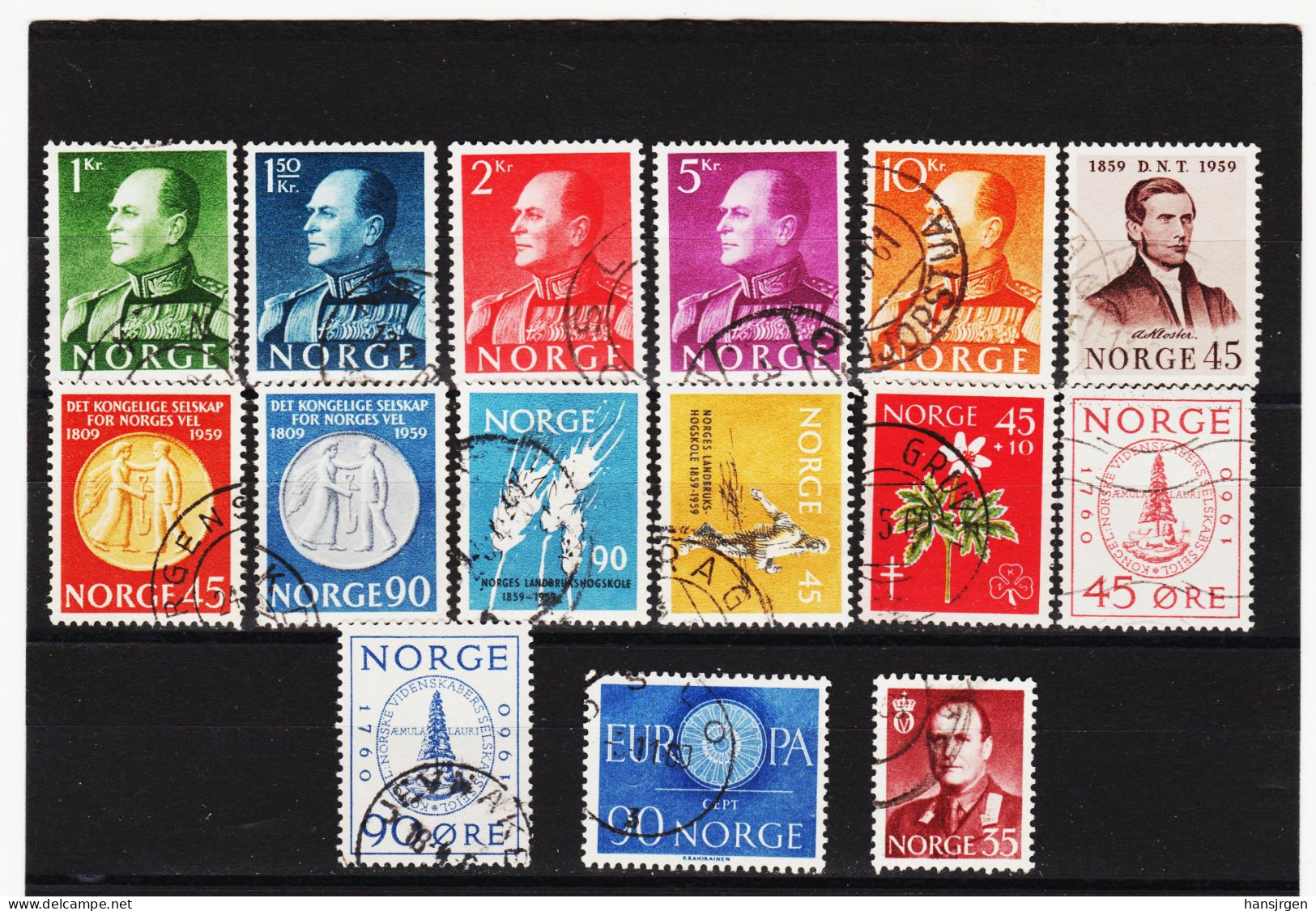 DDT127 N O R W E G E N 1959/60  Michl  428/38+440/41+449/50  Gestempelt Z Ä H N U N G SIEHE ABBILDUNG - Used Stamps