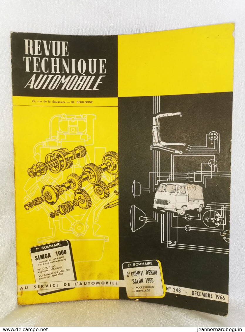 Revue Technique Automobile Originale Decembre  1966  Numero 248  Simca 1000 1964 1967 - Auto