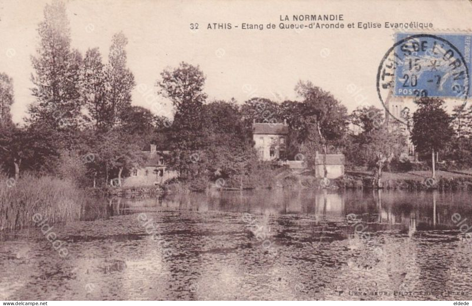 CP Athis Orne Queue Aronde Eglise Evangélique  Beau Cachet 1929 Vers Institutrice Bourth Eure - Athis De L'Orne