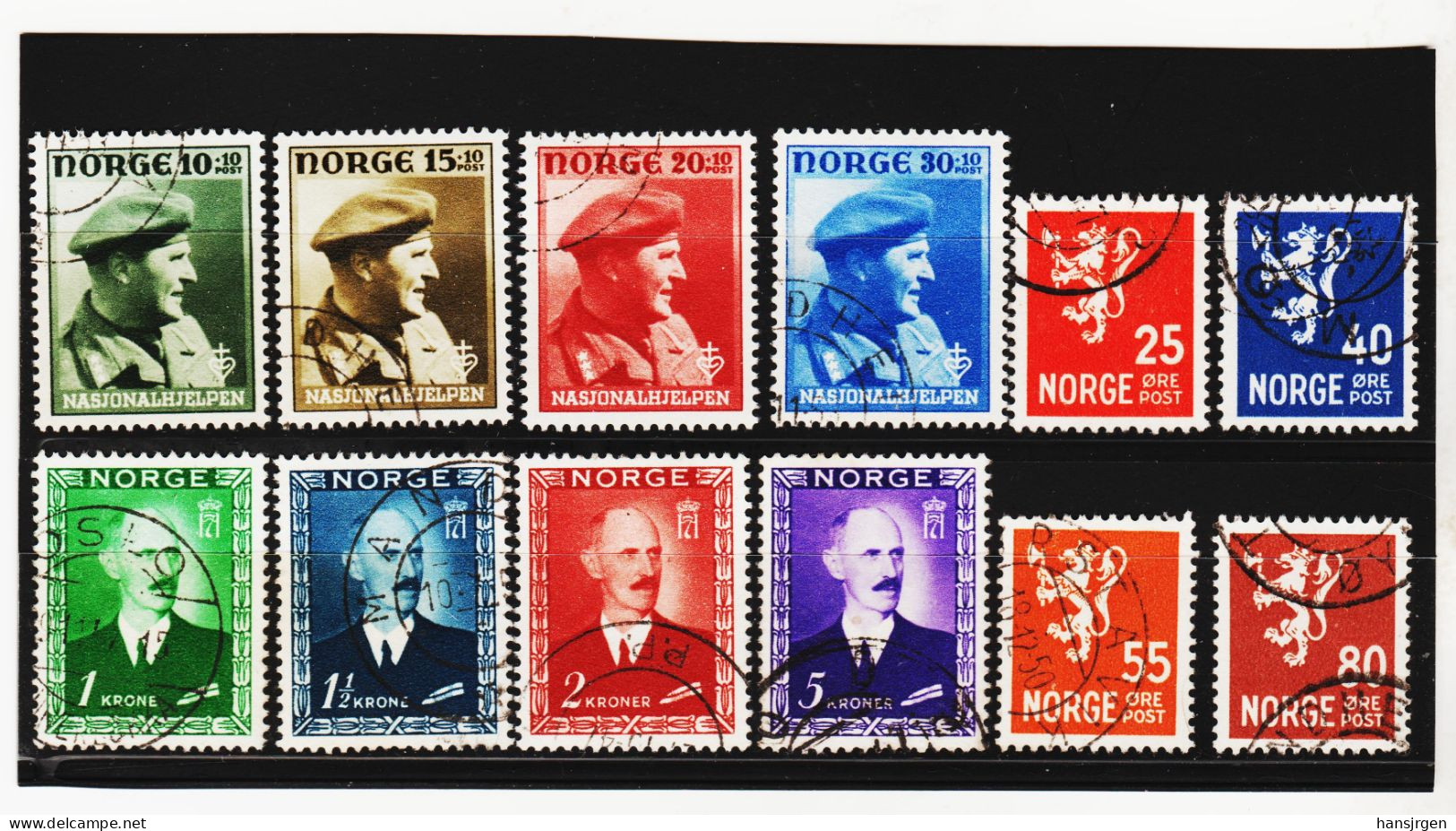 DDT95 N O R W E G E N 1946  Michl  310/13 + 315/22  Gestempelt Z Ä H N U N G SIEHE ABBILDUNG - Used Stamps