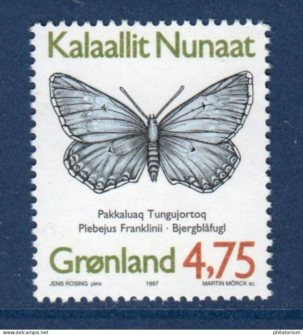 Groenland, **, Yv 280 A, Mi 303 Y, SG 312, Plebejus Franklinii, Papillon, - Ungebraucht