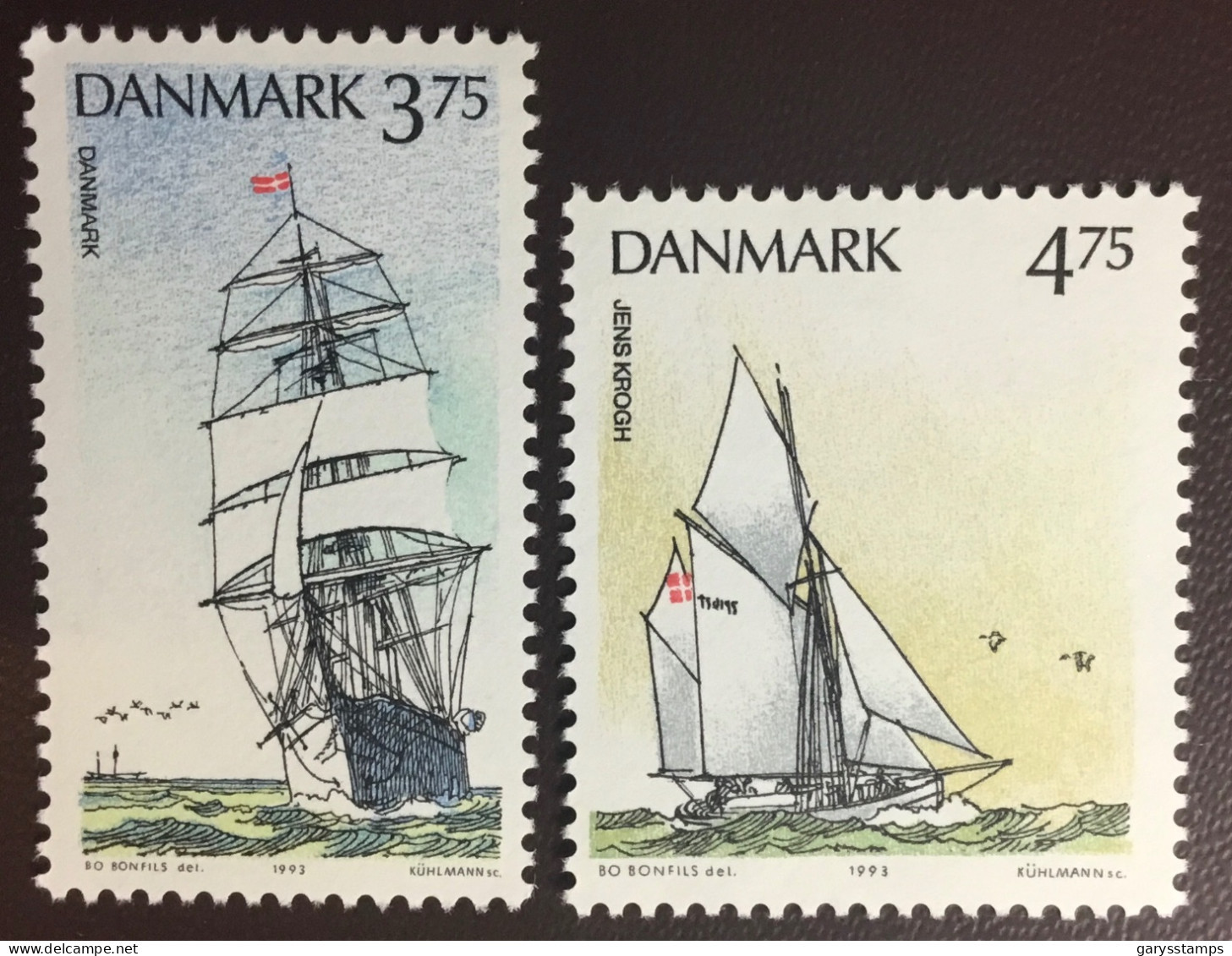 Denmark 1993 Sailing Ships 2 Values MNH - Nuevos