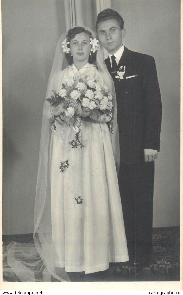 Marriage Souvenir Photo Cluj 1958 Romania Groom And Bride - Hochzeiten
