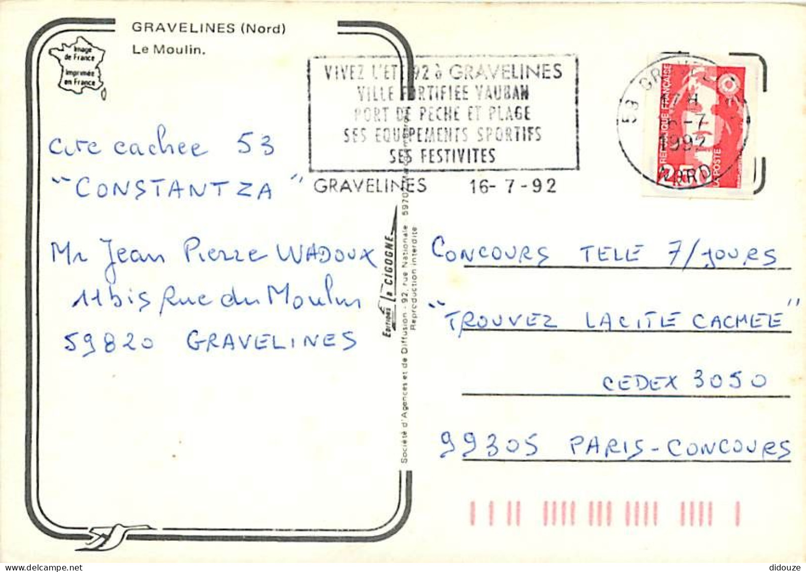 59 - Gravelines - Le Moulin à Vent - Flamme Postale De Gravelines - CPM - Voir Scans Recto-Verso - Gravelines