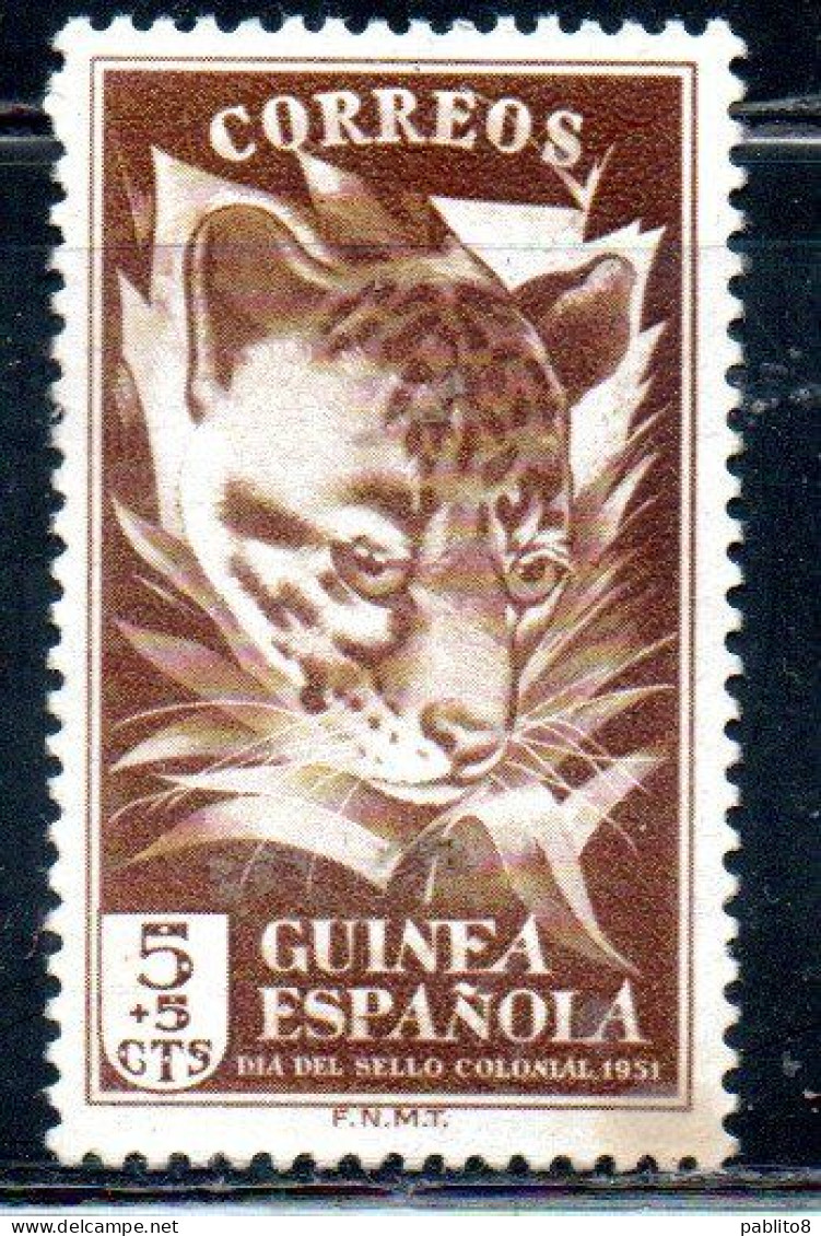 GUINEA ESPAÑOL SPANISH SPAGNOLA 1951 COLONIAL DIA DEL SELLO STAMP DAY GIORNATA DEL FRANCOBOLLO 5c + 5c MNH - Guinée Espagnole