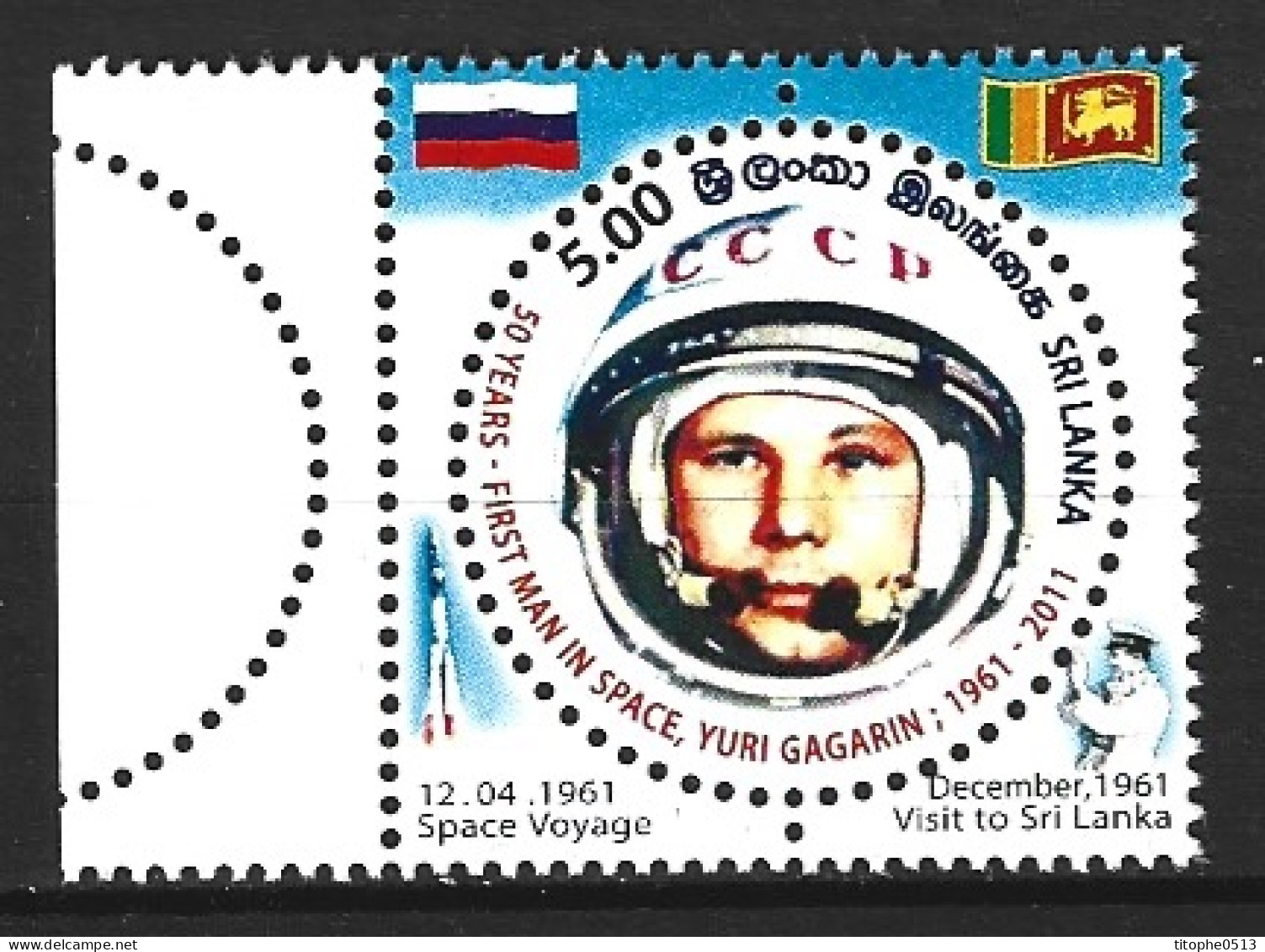SRI LANKA. N°1782 De 2011. Gagarine. - Europa